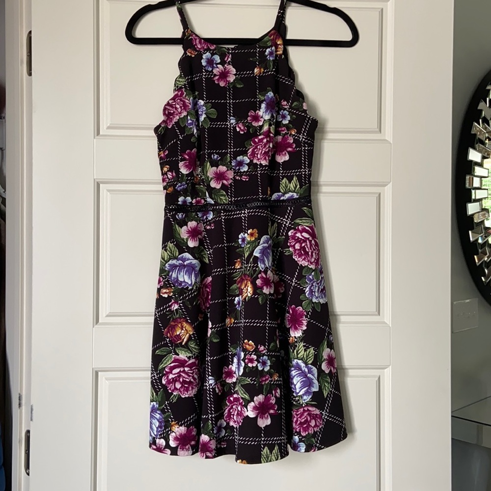 black flower dress
